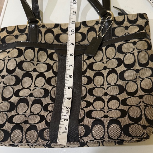 Coach Black & Gray Signature Shoulder Bag Coach Outlet | Coach Handbag - Picture 11 of 14